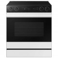 Samsung - Bespoke 6.3 Cu. Ft. Slide-In Electric Range with Smart Oven Camera - White Glass
