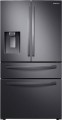 Samsung - 22.4 cu. ft. 4-Door French Door Counter Depth Refrigerator with Food Showcase - Fingerprint Resistant Black Stainless Steel