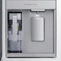 Samsung - 23 cu. ft. 4-Door Flex French Door Counter Depth Smart Refrigerator with Beverage Center - Black Stainless Steel