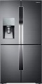Samsung - 28.1 Cu. Ft. 4-Door Flex French Door Fingerprint Resistant Refrigerator - Black Stainless Steel