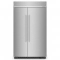 KitchenAid - 30 Cu. Ft. Side-by-Side Built-In Refrigerator with Under-Shelf Prep Zone - Stainless Steel with PrintShield Finish