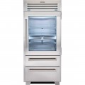 Sub-Zero - PRO 22.7 Cu. Ft. Bottom-Freezer Built-In Refrigerator with Glass Door - Stainless steel