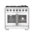 Forno Appliances - Capriasca 5.36 Cu. Ft. Freestanding Gas Range with French Doors and LP Conversion - Silver