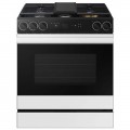 Samsung - OPEN BOX Bespoke 6.0 Cu. Ft. Slide-In Gas Range with Smart Oven Camera - White Glass