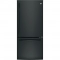 GE - 20.9 Cu. Ft. Bottom-Freezer Refrigerator - Black