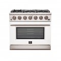 Forno Appliances - Capriasca 5.36 Cu. Ft. Freestanding Gas Range with Convection Oven - White Door - White