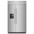 KitchenAid - 29.4 Cu. Ft. Side-by-Side Built-In Refrigerator with Ice and Water Dispenser - Stainless Steel with PrintShield Finish