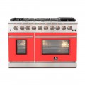 Forno Appliances - Capriasca 6.58 Cu. Ft. Freestanding Gas Range with Convection Ovens - Red Door - Red