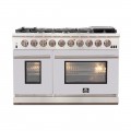 Forno Appliances - Capriasca 6.58 Cu. Ft. Freestanding Gas Range with Convection Ovens - White Door - White