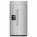 KitchenAid - 25.1 Cu. Ft. Side-by-Side Built-In Refrigerator with Ice and Water Dispenser - Stainless Steel with PrintShield Finish